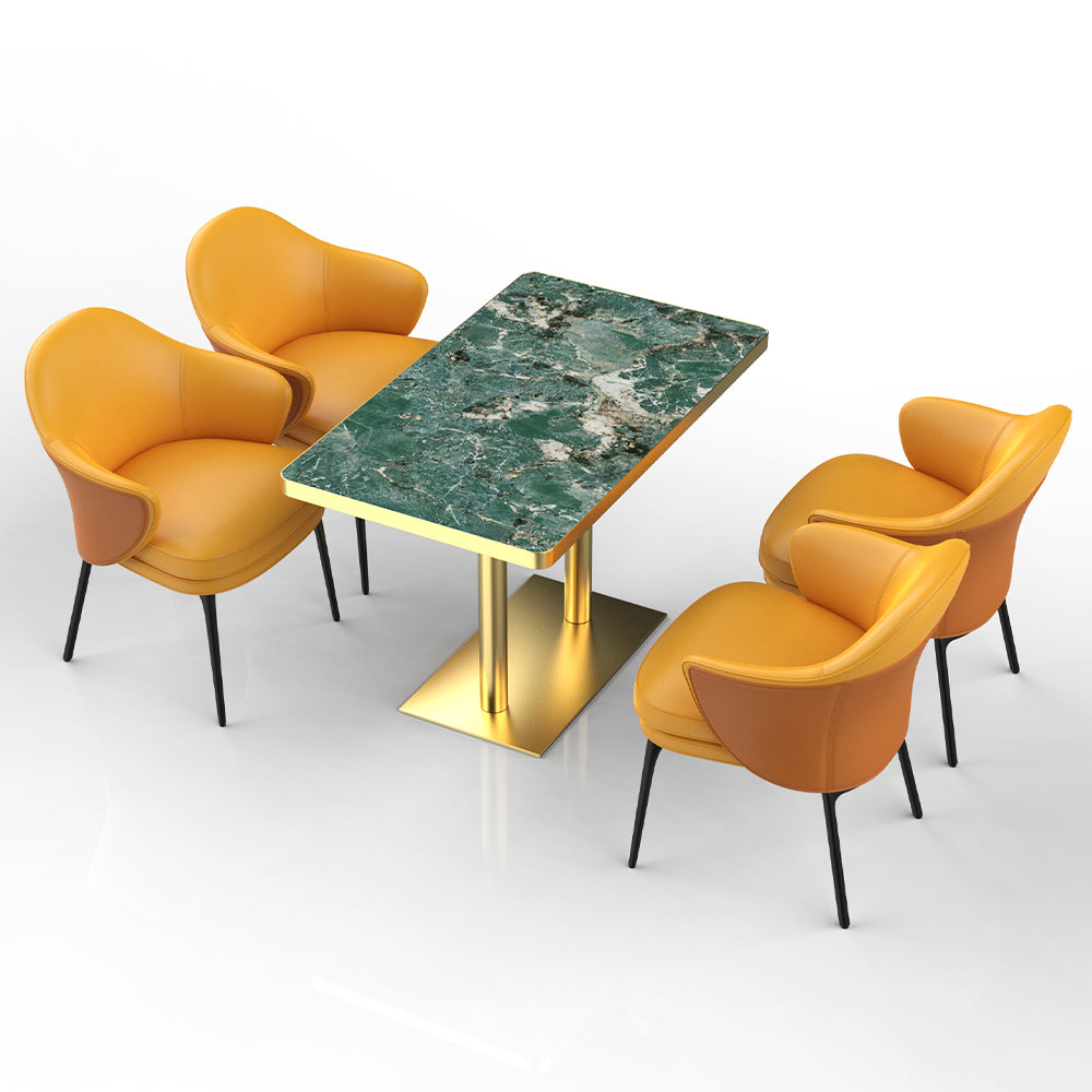 HUALIN Restaurant luxury sintered stone ceramic dining table with comfortable chair