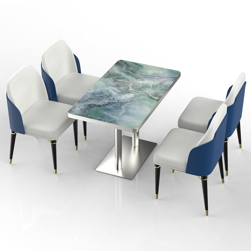 HUALIN Restaurant luxury sintered stone dining table with comfortable chairs, customizable material, color and size