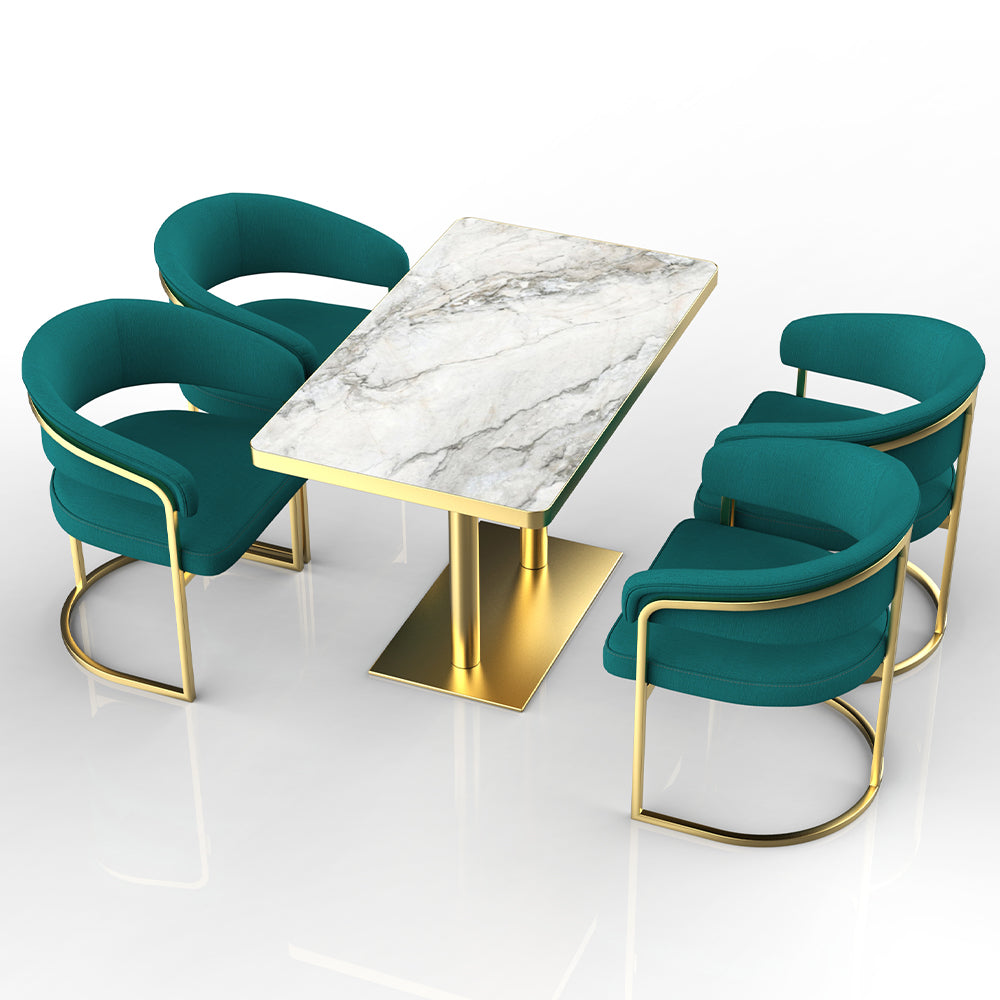 HUALIN Restaurant luxury sintered stone dining table with comfortable chairs, customizable material, color and size