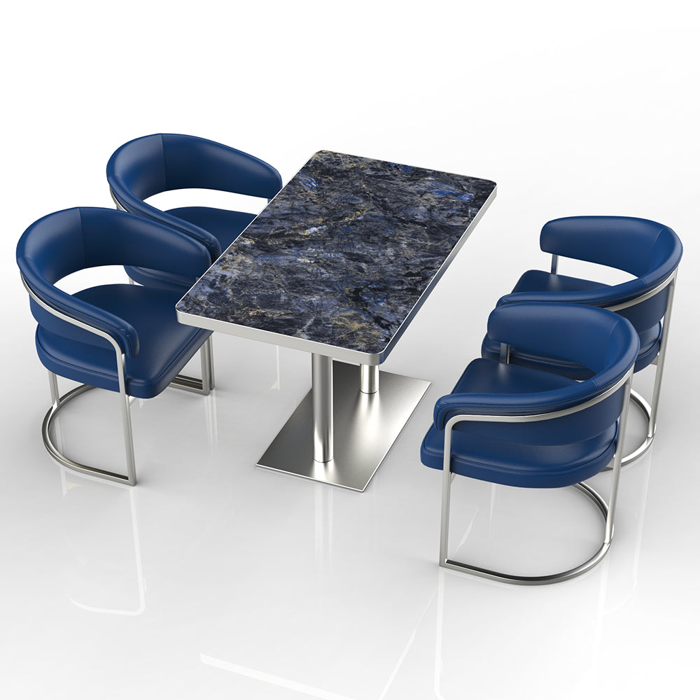 HUALIN Restaurant luxury sintered stone ceramic dining table with comfortable chair