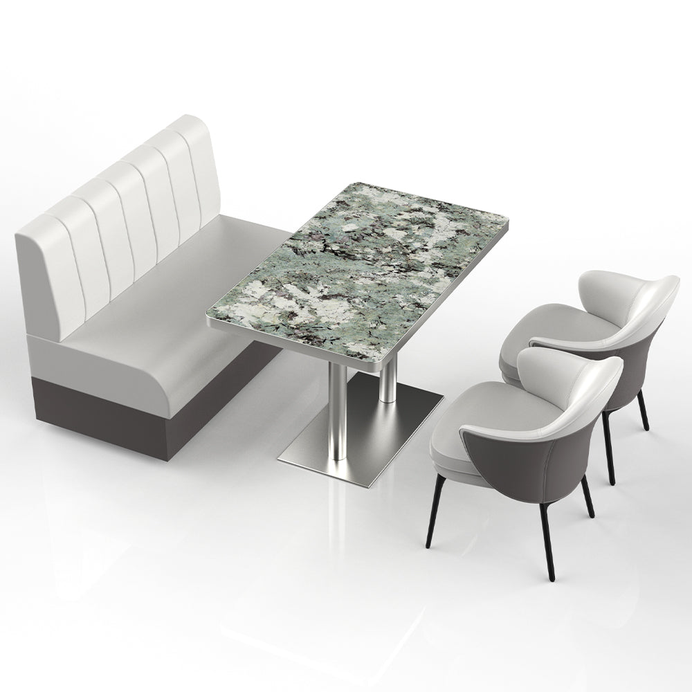 HUALIN Restaurant Luxury Sintered Stone Ceramic Dining Table And Chair Comfortable Booth