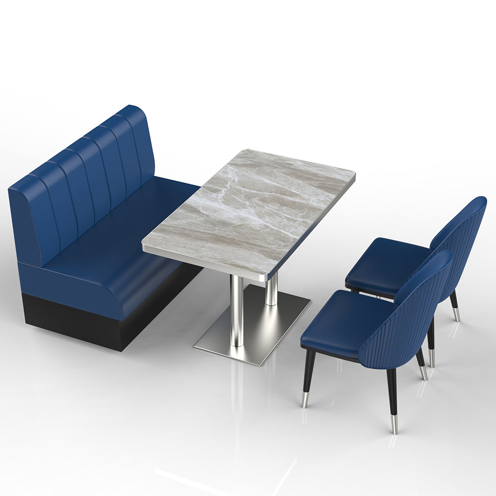 HUALIN Restaurant luxury sintered stone marble dining table chairs comfortable booths, material size color batch customization