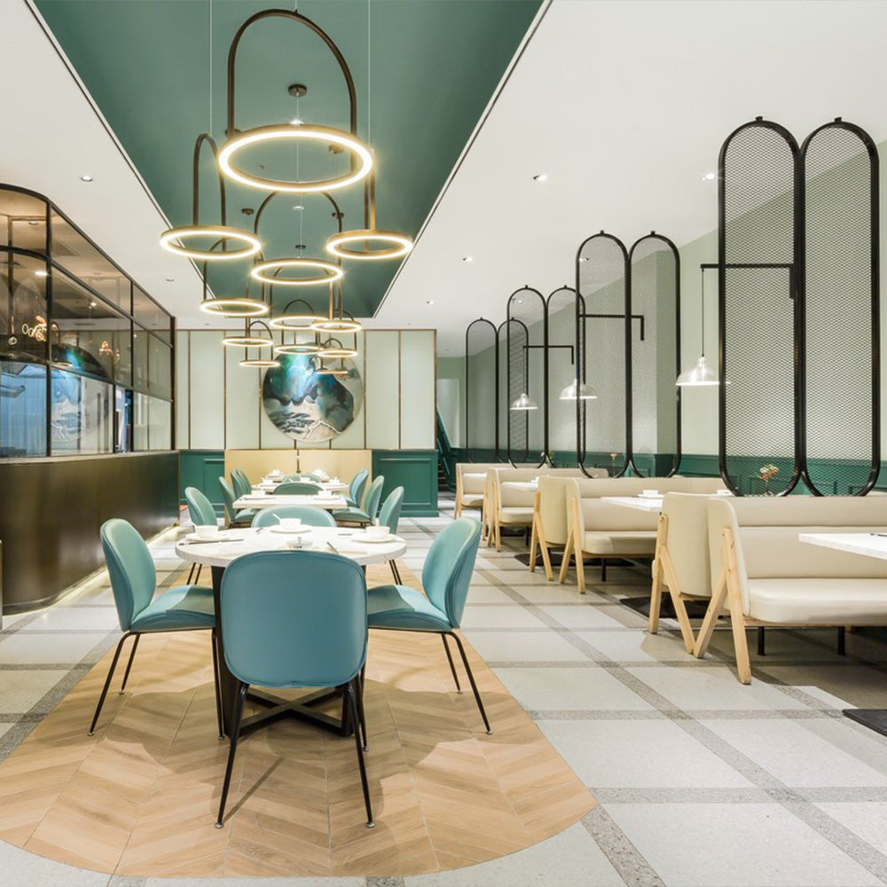 HUALIN Luxurious sintered stone dining tables, solid wood dining tables, dining chairs and comfortable booths. Customizable materials, colors and sizes