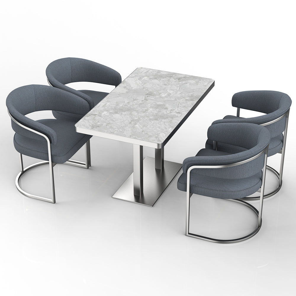 HUALIN Restaurant luxury sintered stone ceramic dining table with comfortable chair