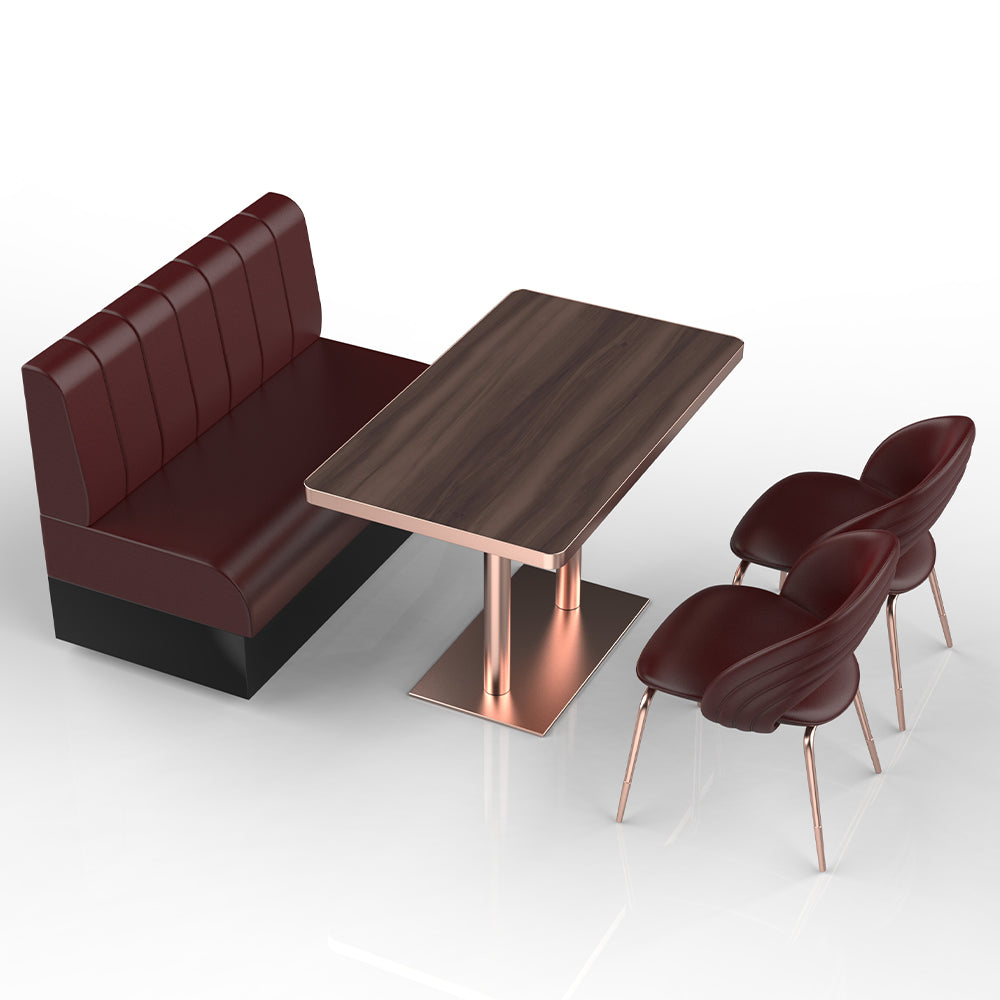 HUALIN Restaurant Luxury Sintered Stone Ceramic Dining Table And Chair Comfortable Booth