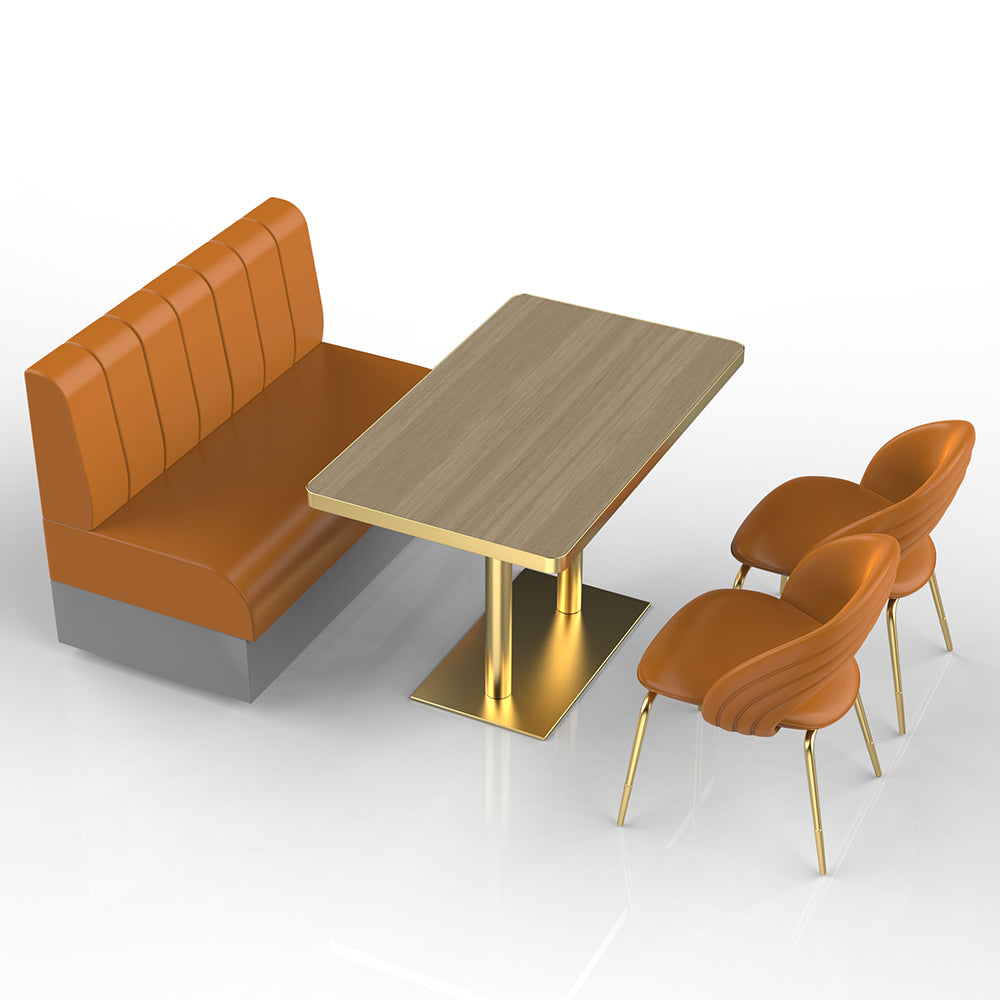 HUALIN Restaurant Luxury Sintered Stone Ceramic Dining Table And Chair Comfortable Booth
