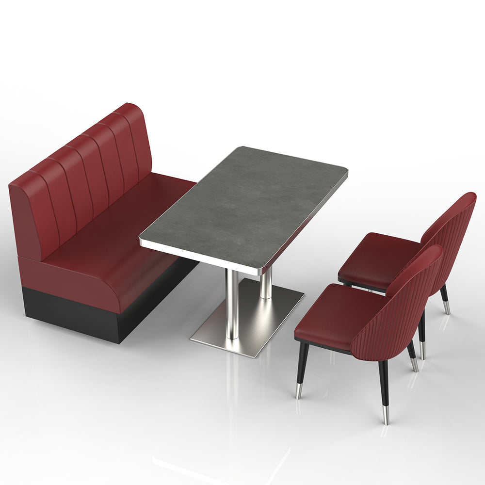 HUALIN Restaurant luxury sintered stone marble dining table chairs comfortable booths, material size color batch customization