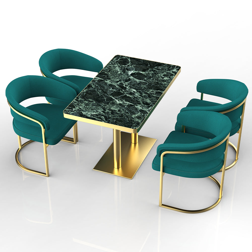 HUALIN Restaurant luxury sintered stone dining table with comfortable chairs, customizable material, color and size