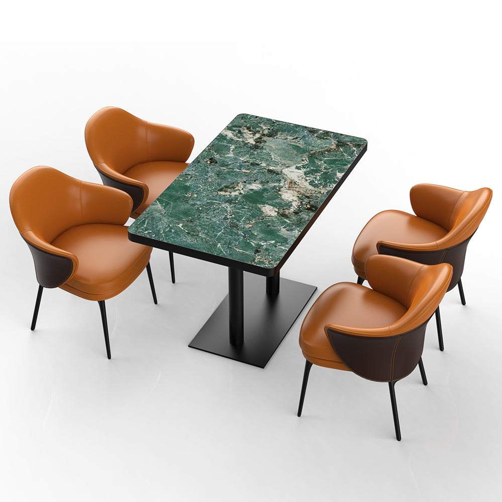 HUALIN Restaurant luxury sintered stone ceramic dining table with comfortable chair