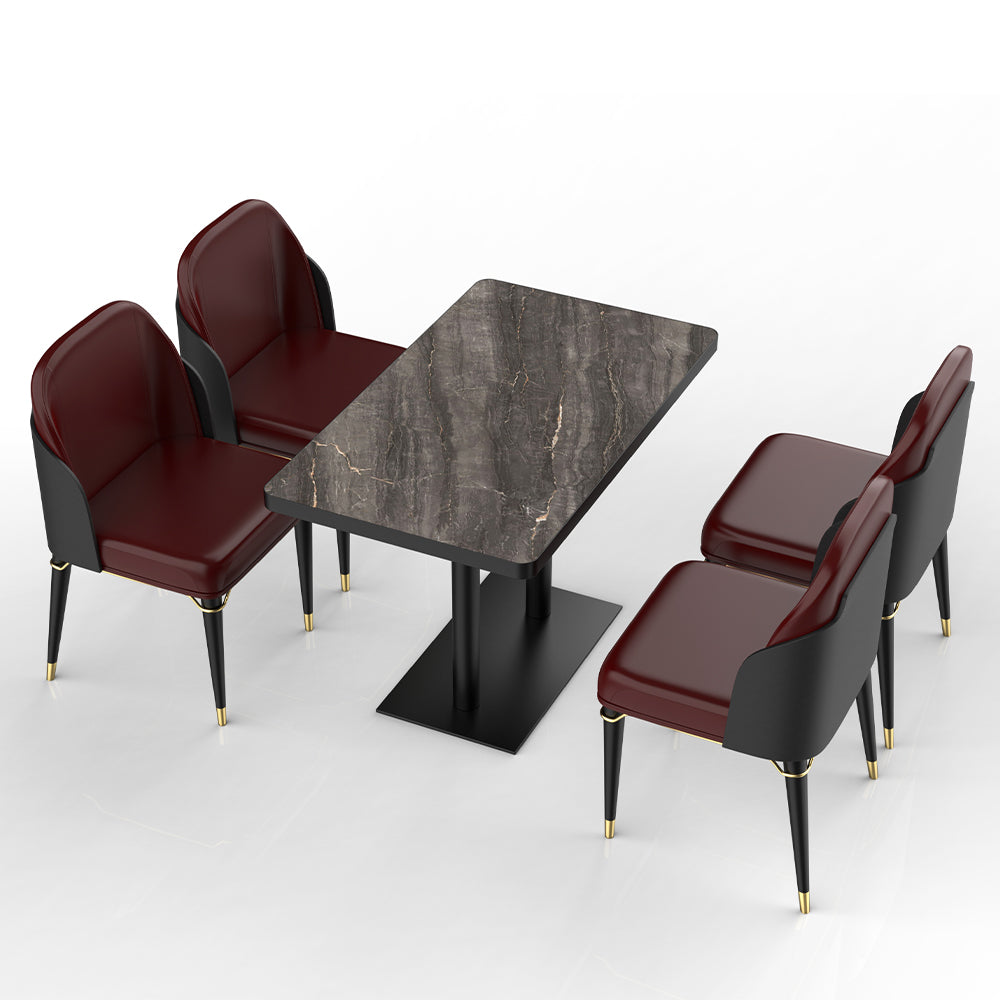 HUALIN Restaurant luxury sintered stone dining table with comfortable chairs, customizable material, color and size