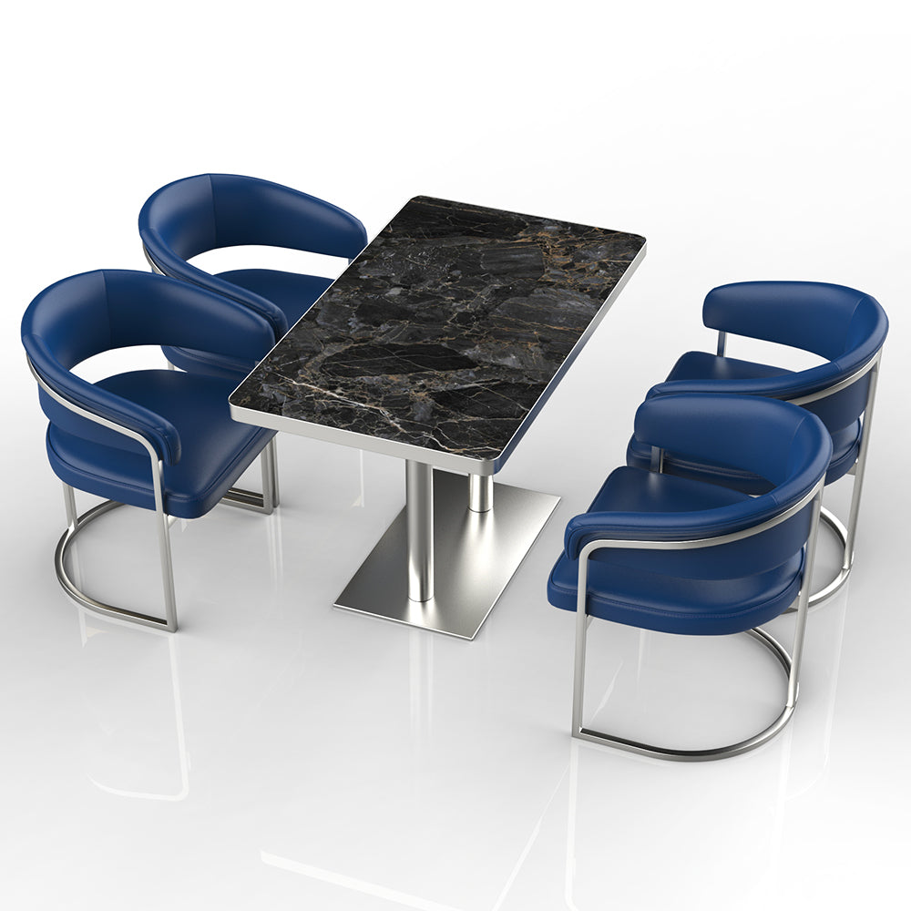 HUALIN Restaurant luxury sintered stone ceramic dining table with comfortable chair