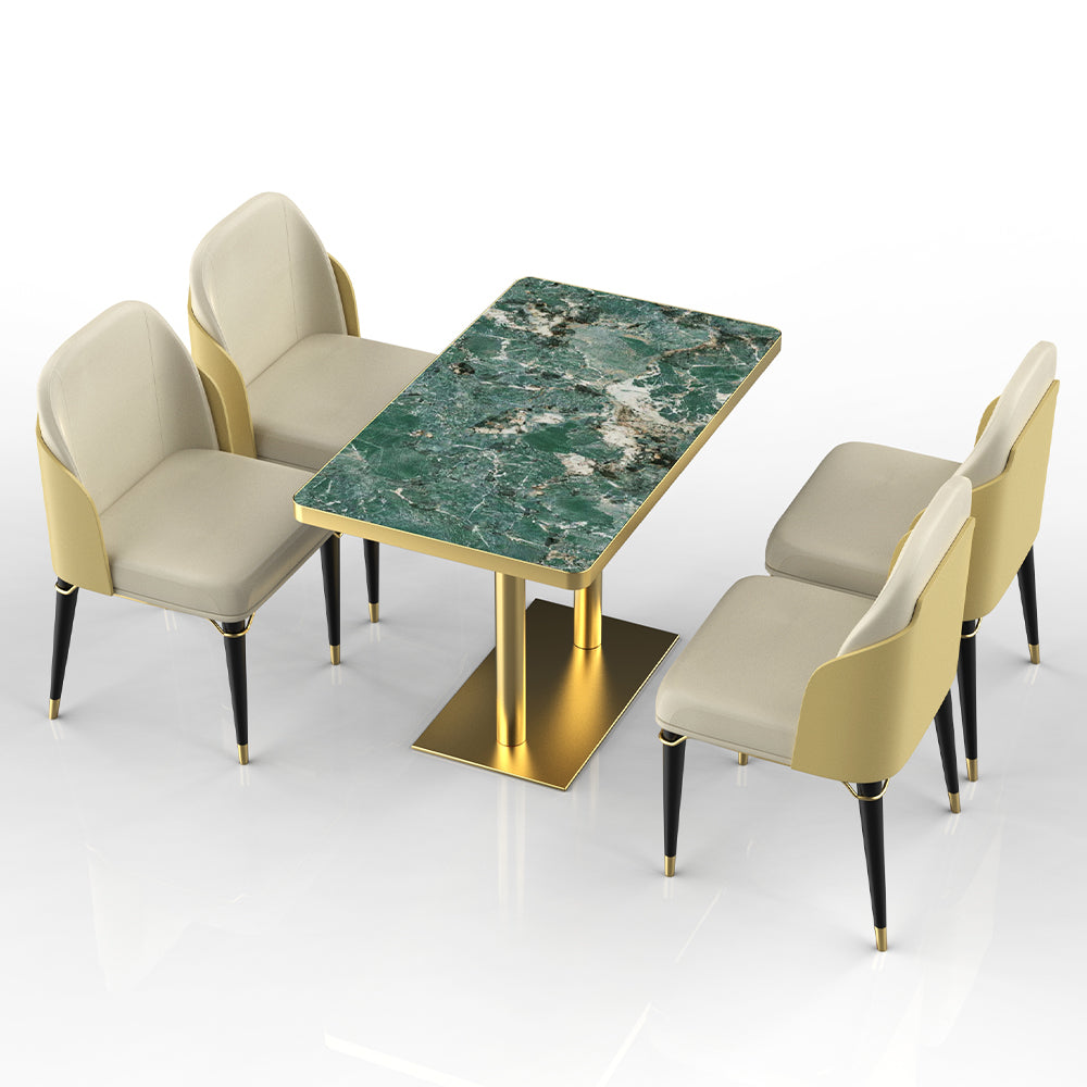 HUALIN Restaurant luxury sintered stone dining table with comfortable chairs, customizable material, color and size