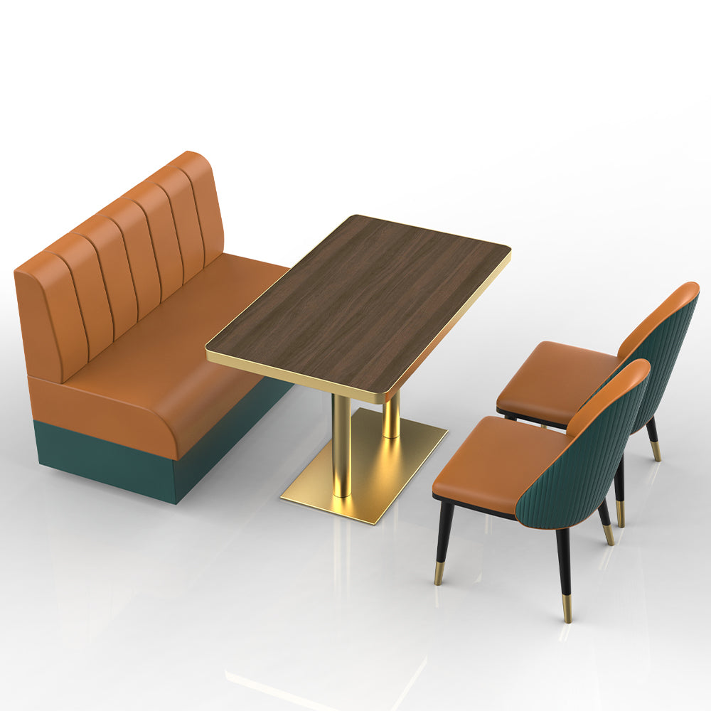 HUALIN Restaurant luxury sintered stone marble dining table chairs comfortable booths, material size color batch customization