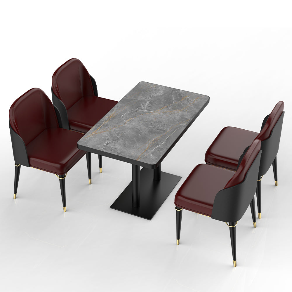 HUALIN Restaurant luxury sintered stone dining table with comfortable chairs, customizable material, color and size