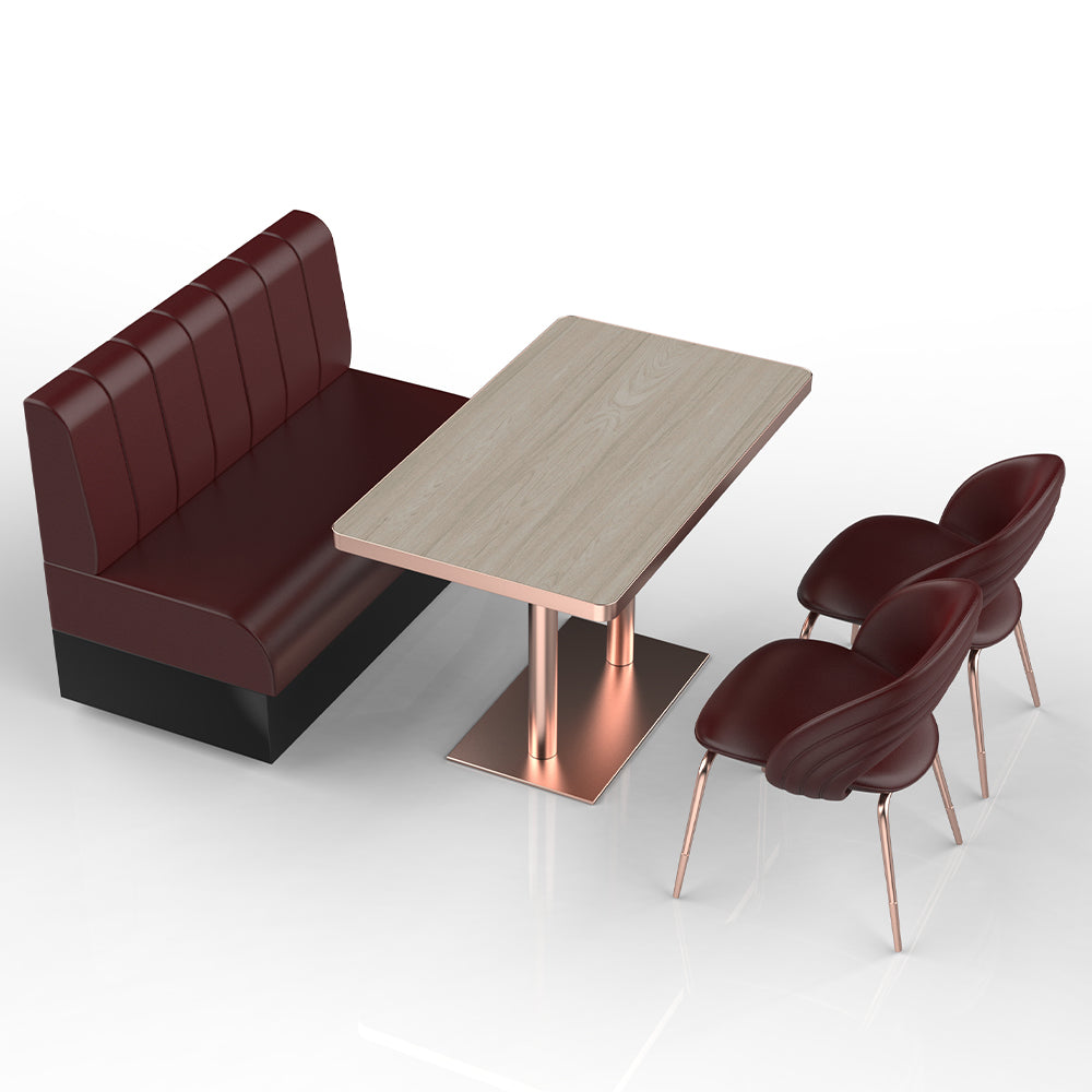 HUALIN Restaurant Luxury Sintered Stone Ceramic Dining Table And Chair Comfortable Booth