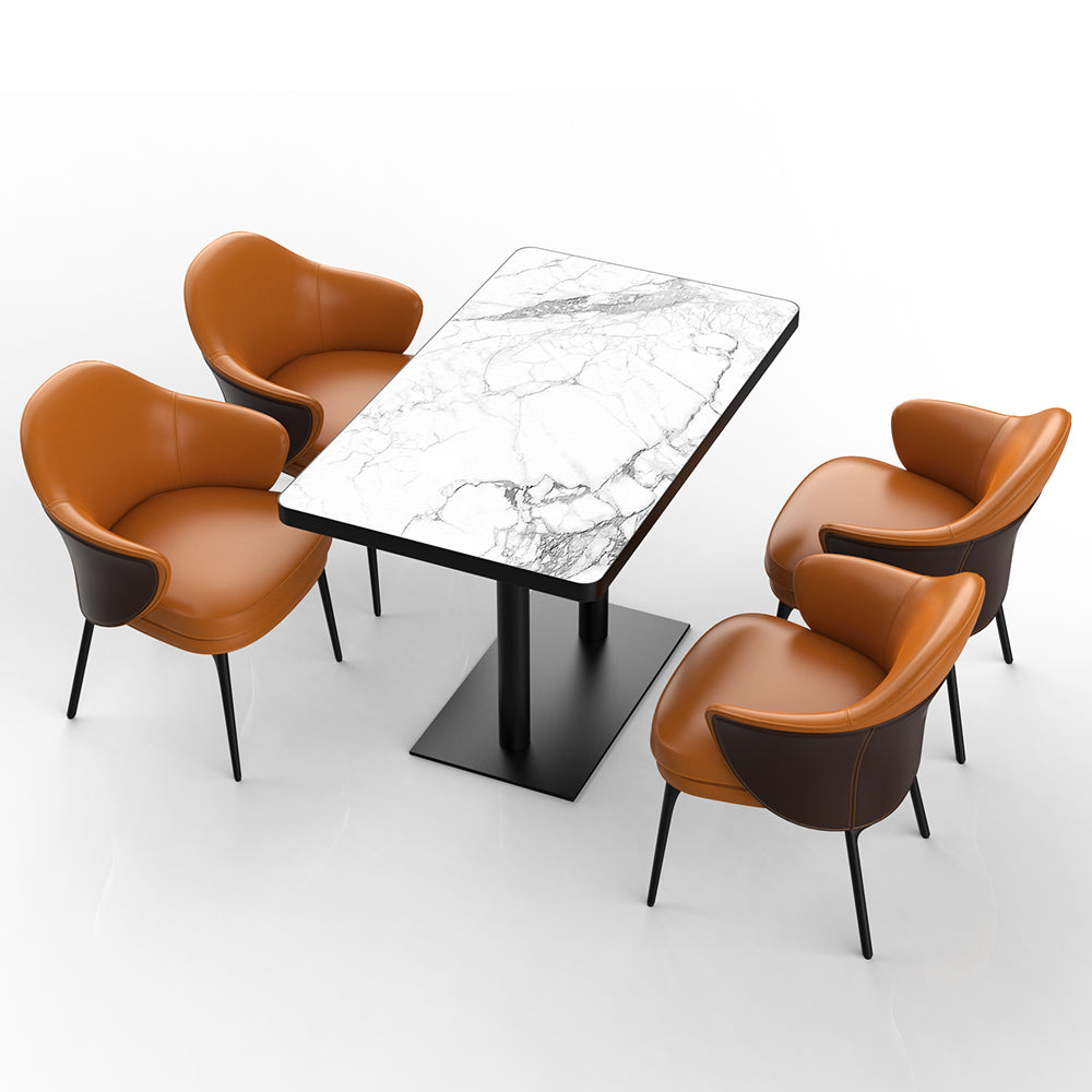 HUALIN Restaurant luxury sintered stone ceramic dining table with comfortable chair