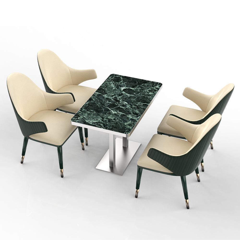 HUALIN Restaurant luxury sintered stone dining table with comfortable chairs, customizable material, color and size