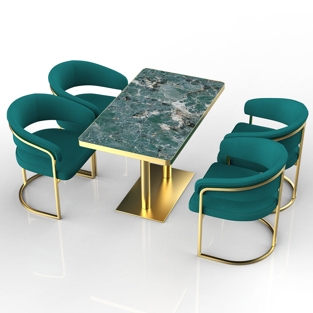 HUALIN Restaurant luxury sintered stone dining table with comfortable chairs, customizable material, color and size