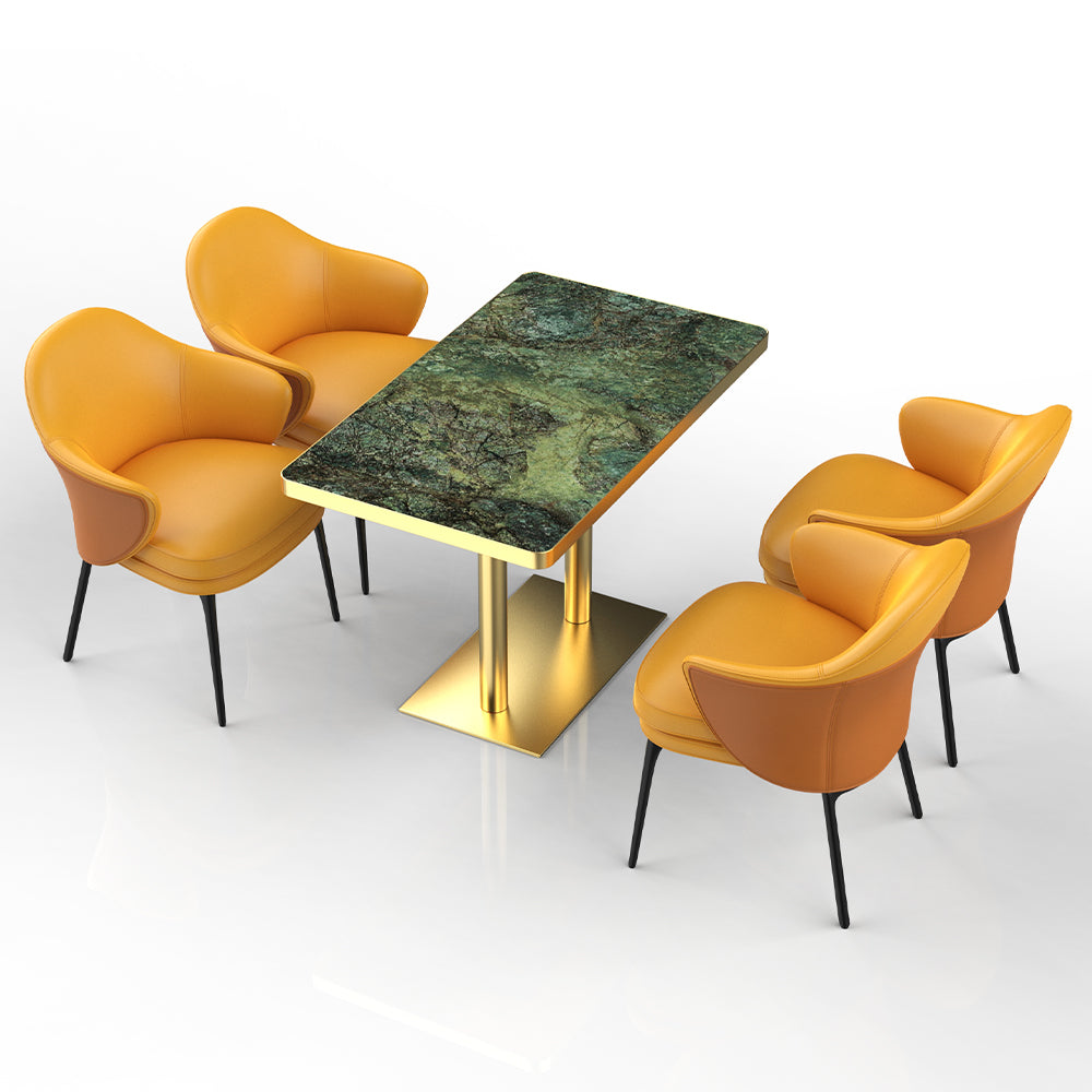 HUALIN Restaurant luxury sintered stone ceramic dining table with comfortable chair