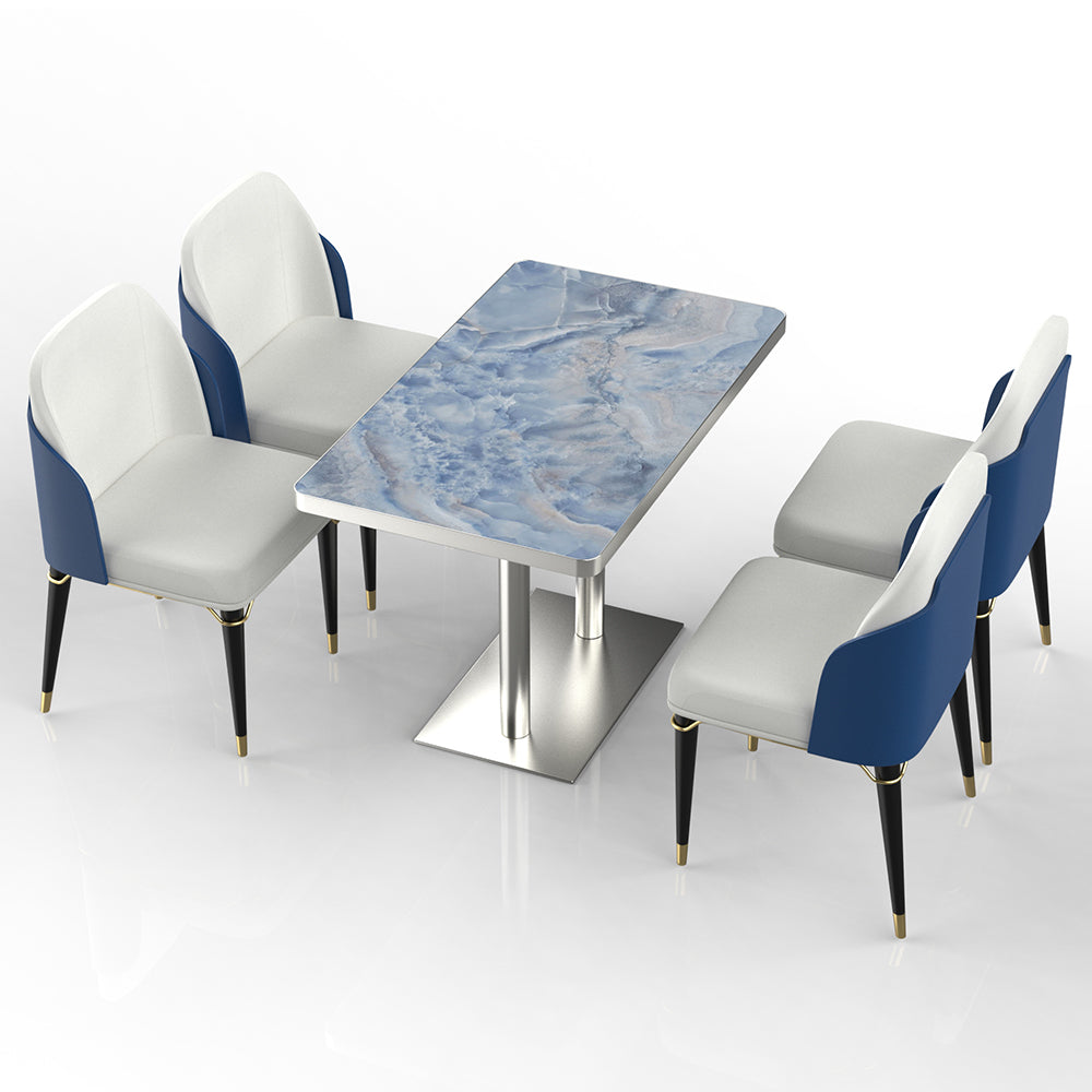 HUALIN Restaurant luxury sintered stone dining table with comfortable chairs, customizable material, color and size