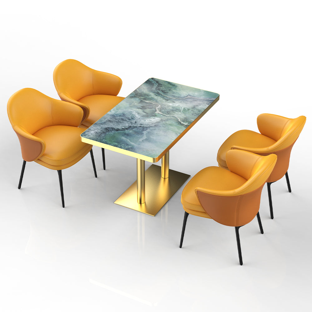 HUALIN Restaurant luxury sintered stone ceramic dining table with comfortable chair