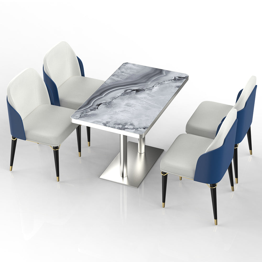 HUALIN Restaurant luxury sintered stone dining table with comfortable chairs, customizable material, color and size