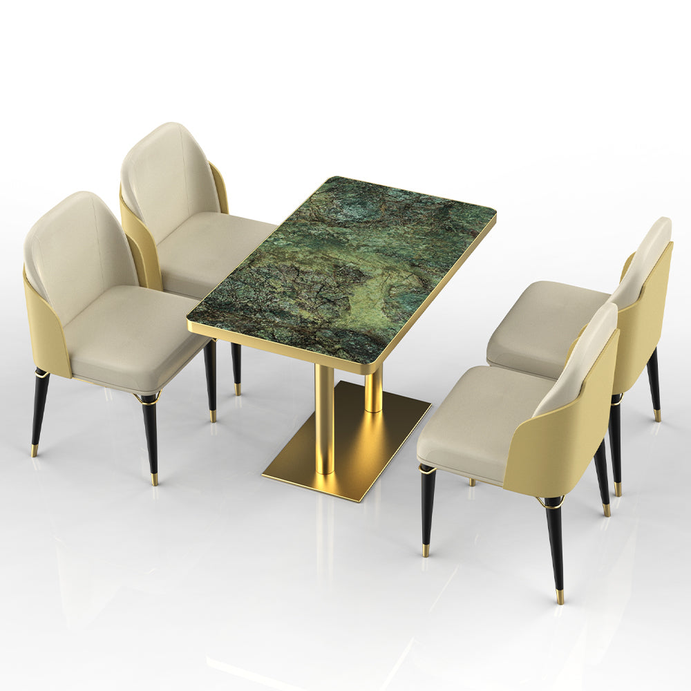 HUALIN Restaurant luxury sintered stone dining table with comfortable chairs, customizable material, color and size