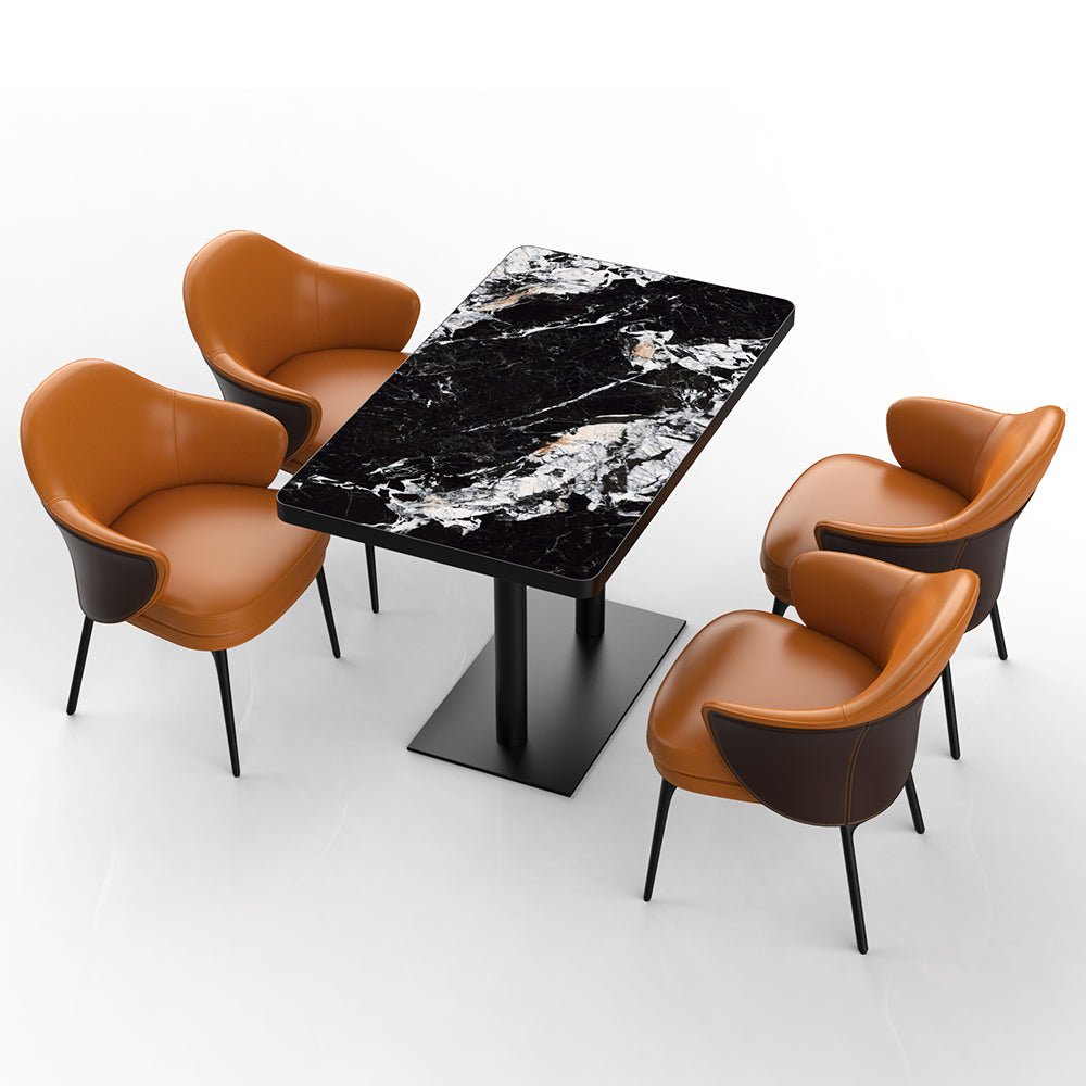 HUALIN Restaurant luxury sintered stone ceramic dining table with comfortable chair