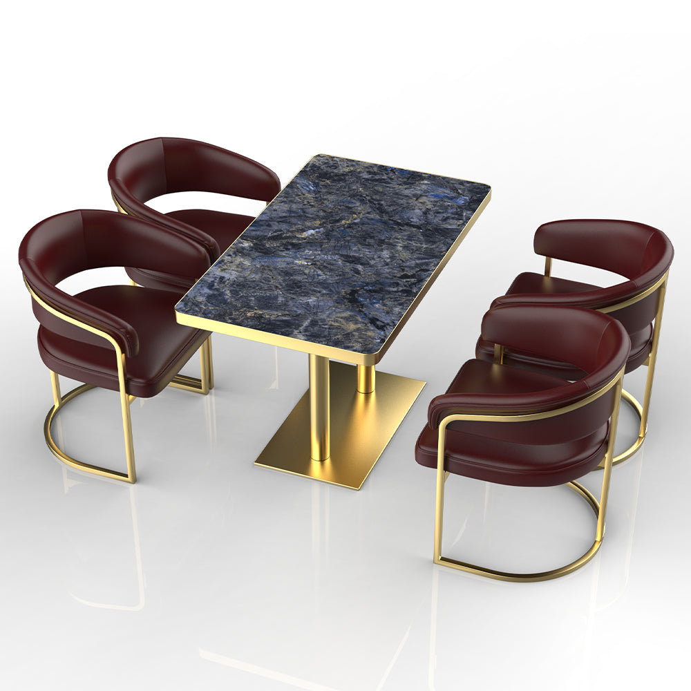 HUALIN Restaurant luxury sintered stone dining table with comfortable chairs, customizable material, color and size
