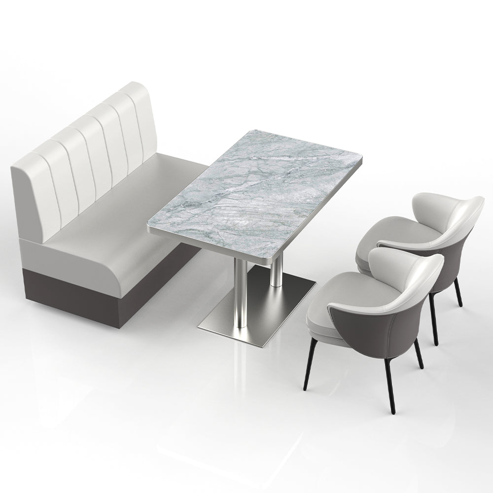 HUALIN Restaurant Luxury Sintered Stone Ceramic Dining Table And Chair Comfortable Booth