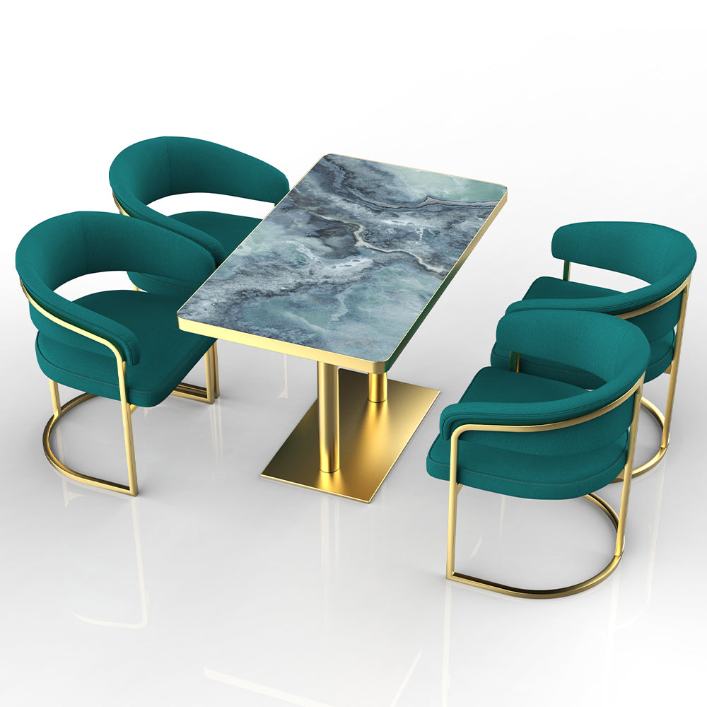 HUALIN Restaurant luxury sintered stone dining table with comfortable chairs, customizable material, color and size