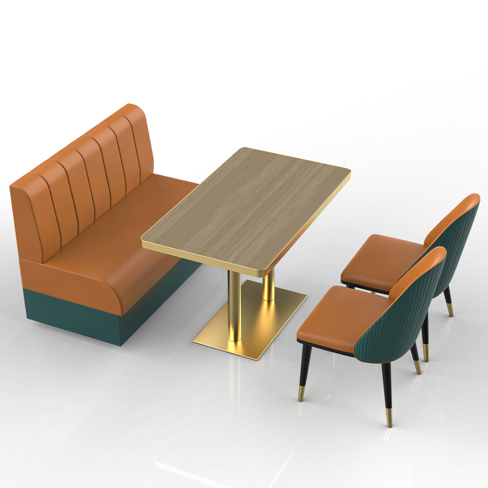 HUALIN Restaurant luxury sintered stone marble dining table chairs comfortable booths, material size color batch customization
