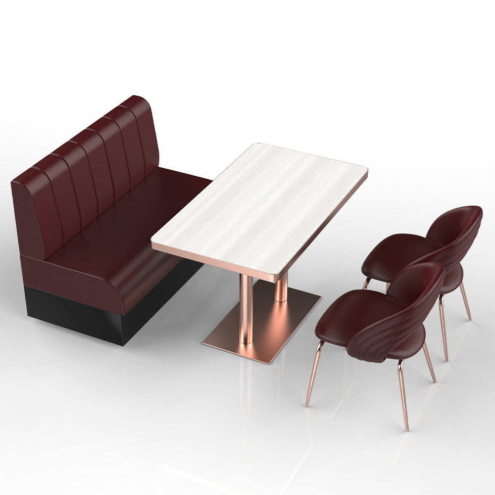HUALIN Restaurant Luxury Sintered Stone Ceramic Dining Table And Chair Comfortable Booth