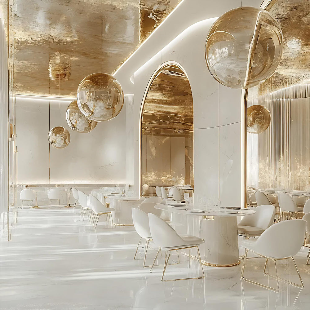 HUALIN Luxurious sintered stone dining tables, solid wood dining tables, dining chairs and comfortable booths. Customizable materials, colors and sizes