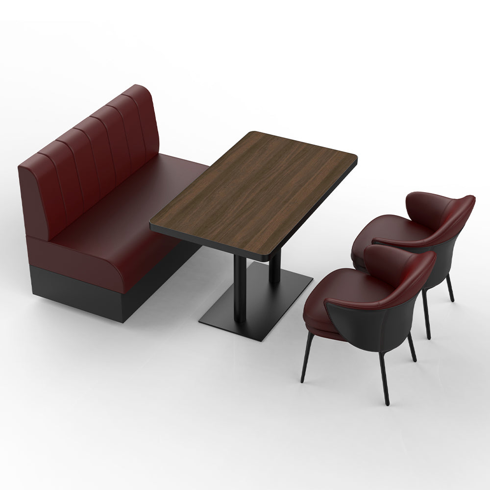 HUALIN Restaurant Luxury Sintered Stone Ceramic Dining Table And Chair Comfortable Booth