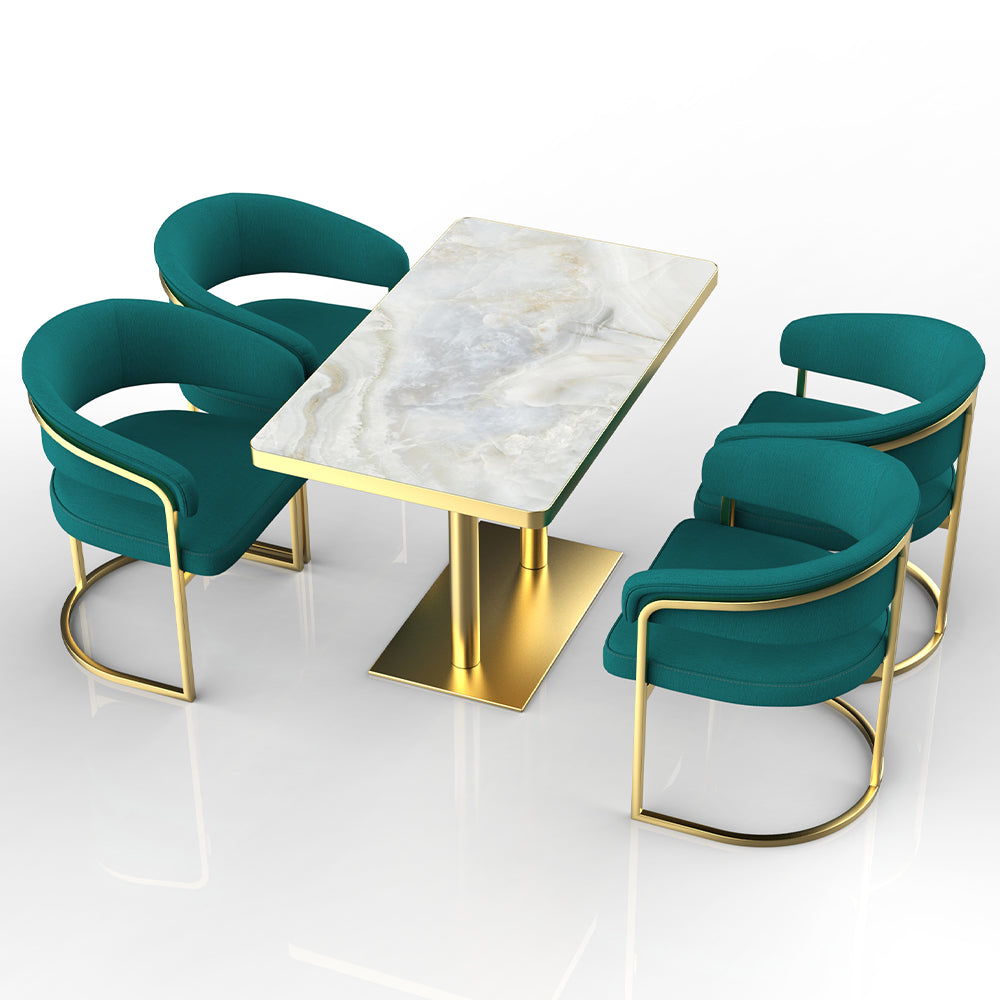 HUALIN Restaurant luxury sintered stone dining table with comfortable chairs, customizable material, color and size