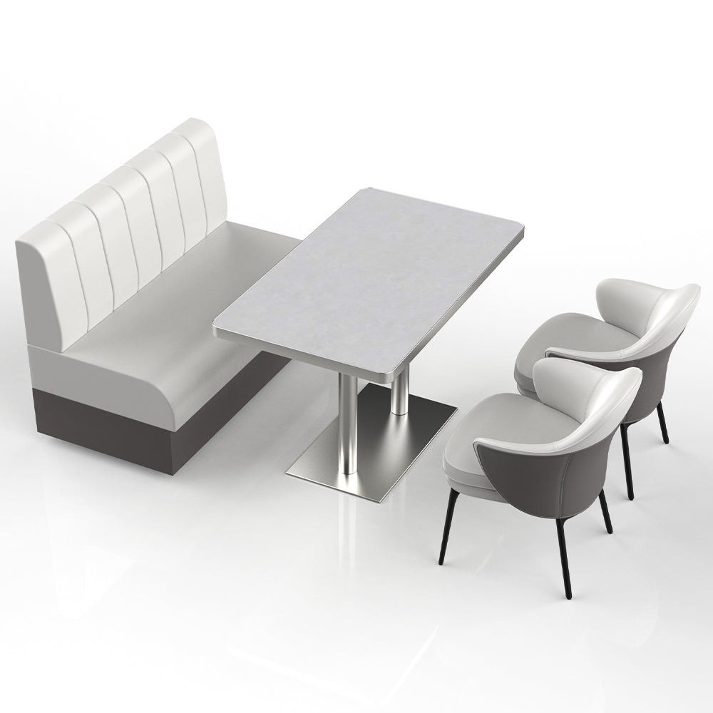 HUALIN Restaurant Luxury Sintered Stone Ceramic Dining Table And Chair Comfortable Booth