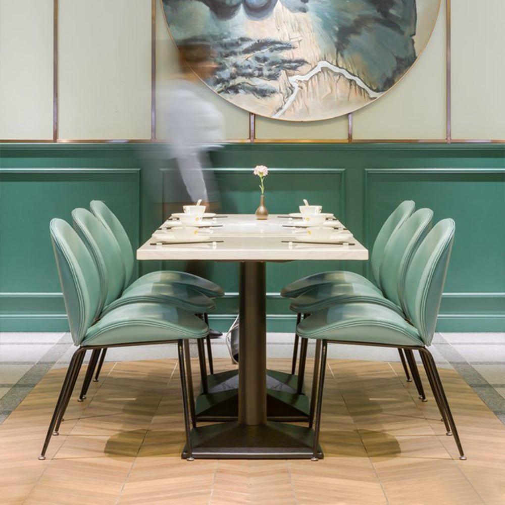 HUALIN Luxurious sintered stone dining tables, solid wood dining tables, dining chairs and comfortable booths. Customizable materials, colors and sizes