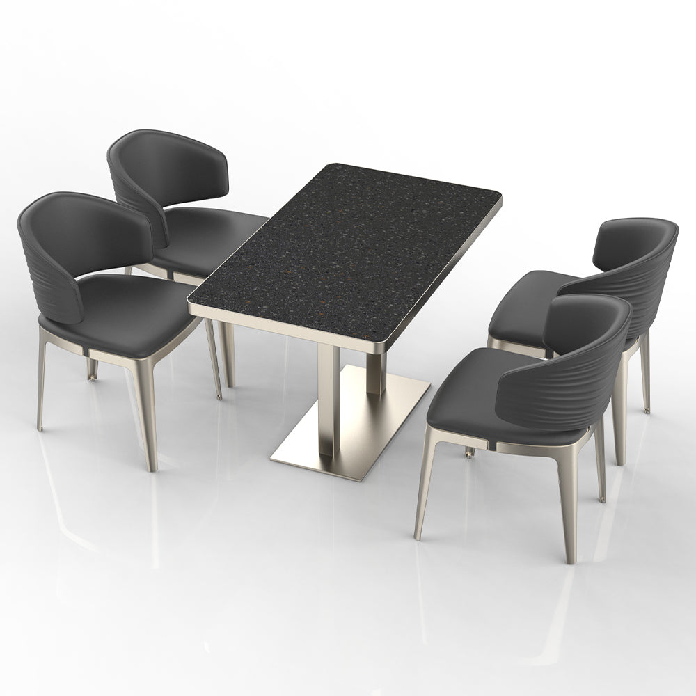 HUALIN Restaurant luxury sintered stone dining table with comfortable chairs, customizable material, color and size