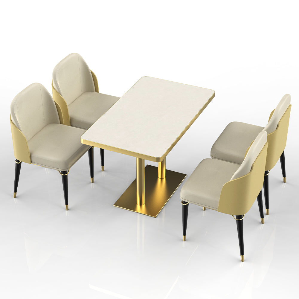 HUALIN Restaurant luxury sintered stone dining table with comfortable chairs, customizable material, color and size
