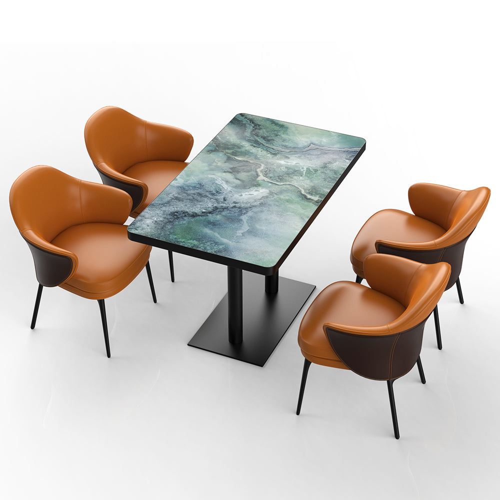 HUALIN Restaurant luxury sintered stone ceramic dining table with comfortable chair