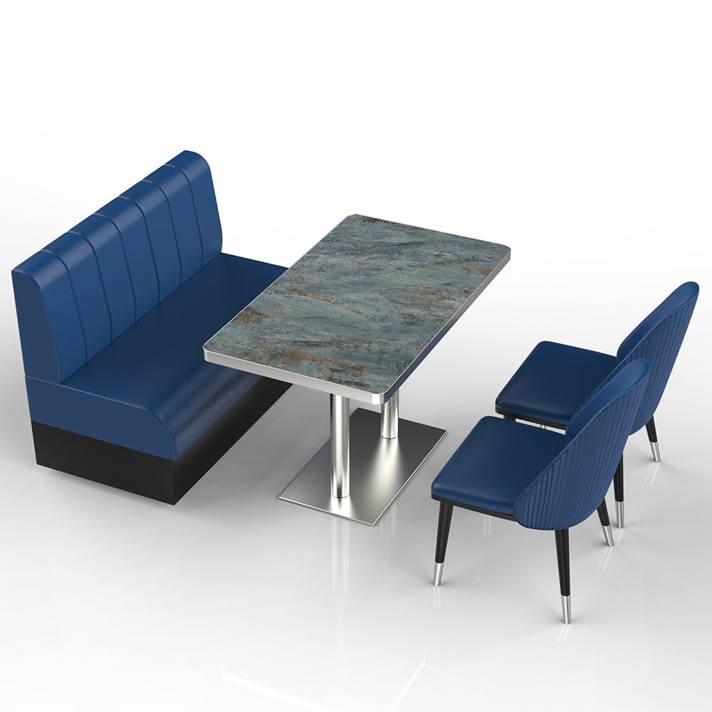HUALIN Restaurant luxury sintered stone marble dining table chairs comfortable booths, material size color batch customization