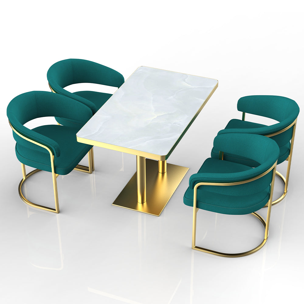 HUALIN Restaurant luxury sintered stone dining table with comfortable chairs, customizable material, color and size