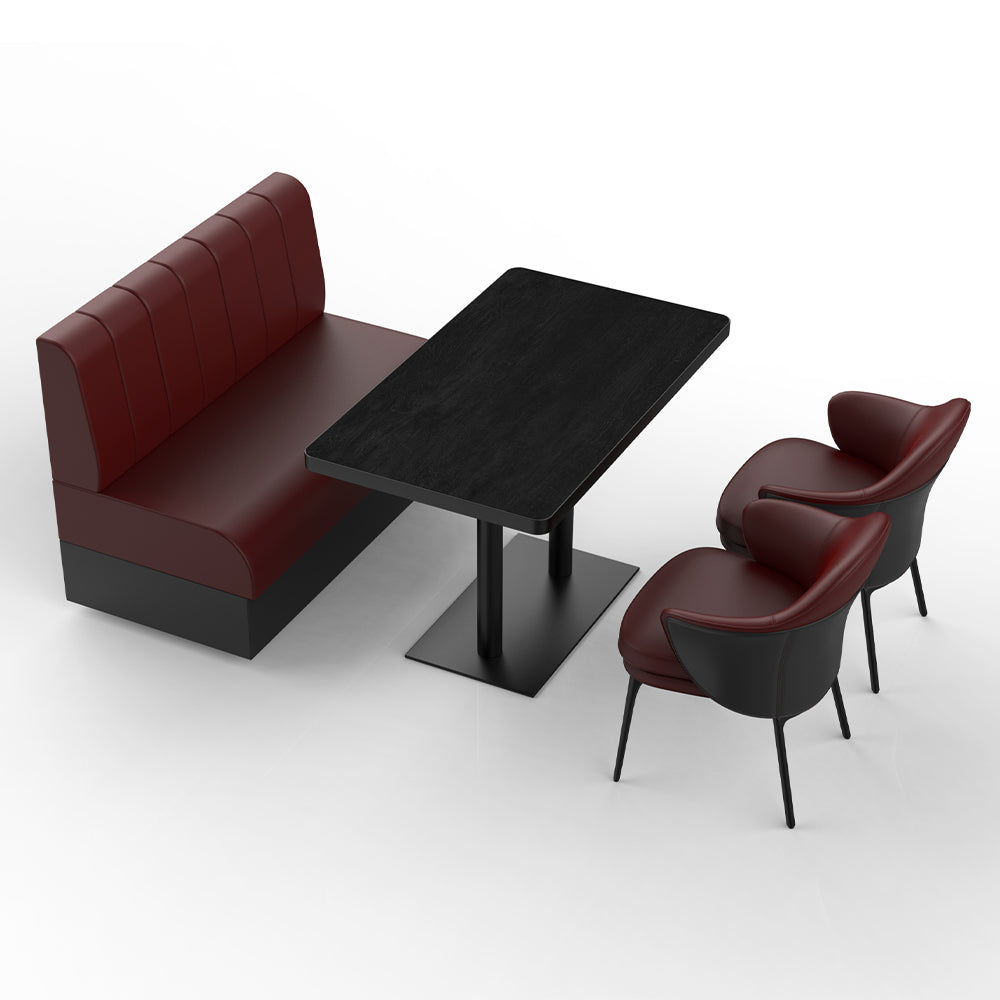 HUALIN Restaurant Luxury Sintered Stone Ceramic Dining Table And Chair Comfortable Booth