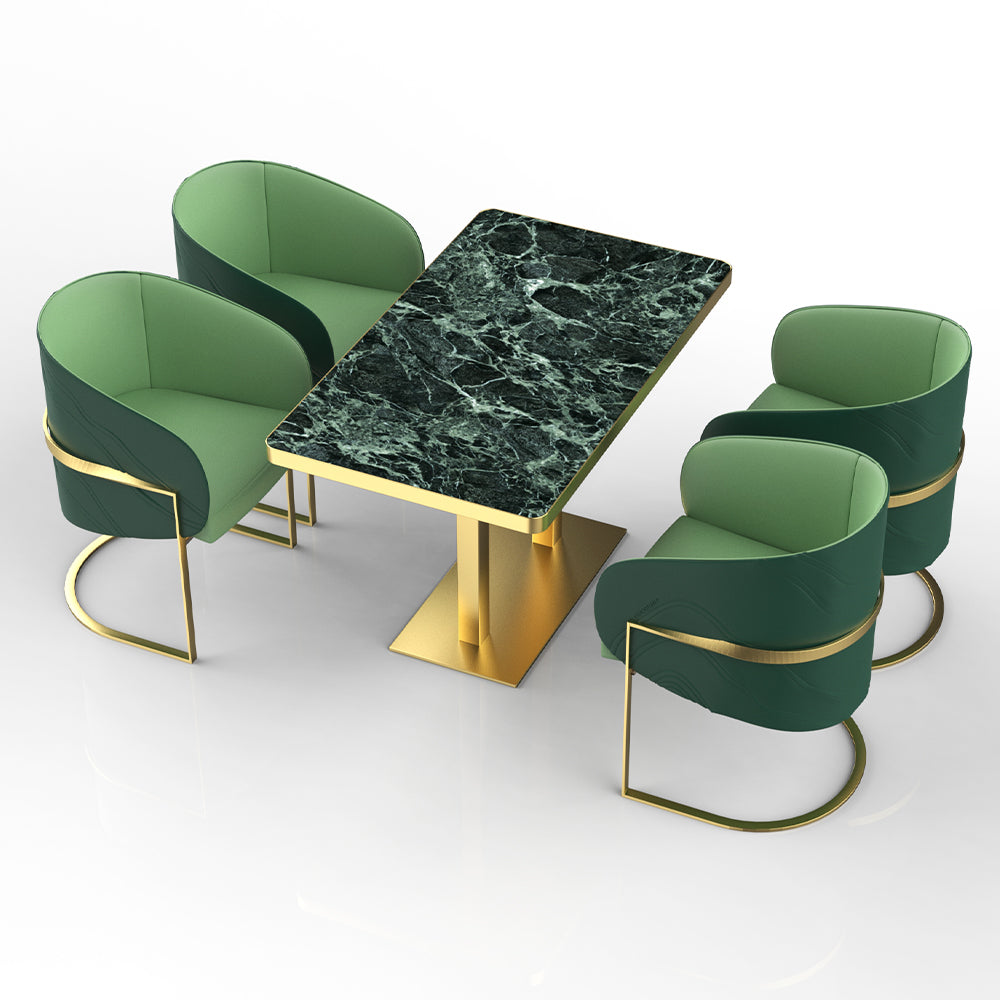 HUALIN Restaurant luxury sintered stone dining table with comfortable chairs, customizable material, color and size