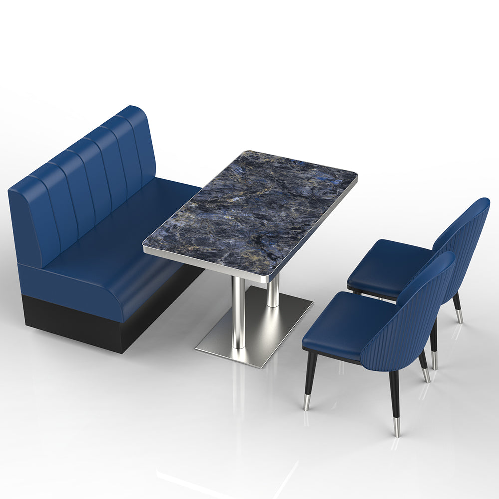 HUALIN Restaurant luxury sintered stone marble dining table chairs comfortable booths, material size color batch customization