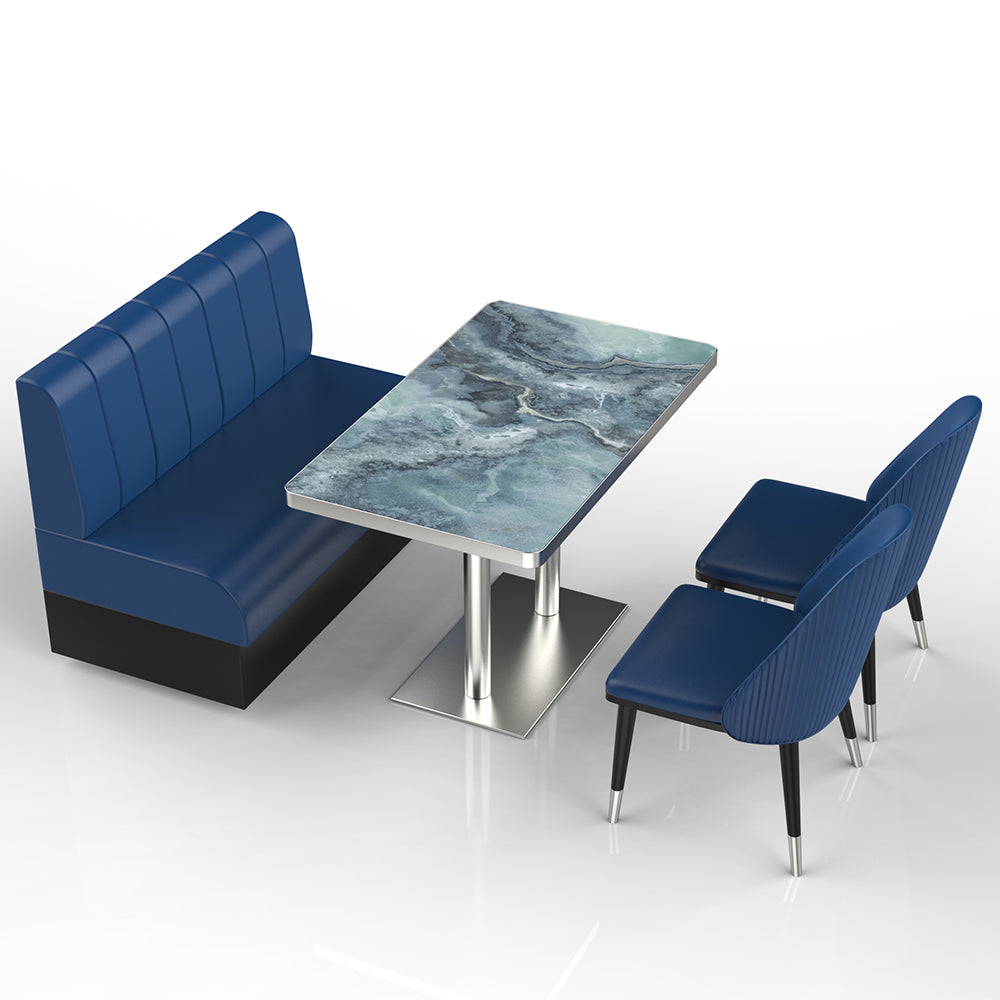 HUALIN Restaurant luxury sintered stone marble dining table chairs comfortable booths, material size color batch customization