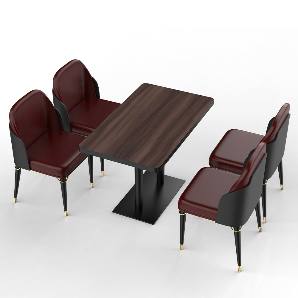 HUALIN Restaurant luxury sintered stone dining table with comfortable chairs, customizable material, color and size