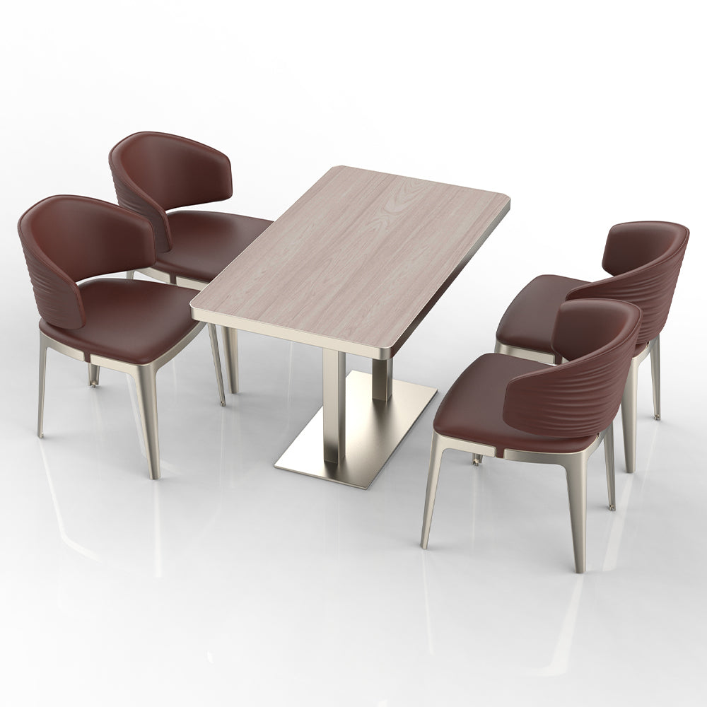 HUALIN Restaurant luxury sintered stone dining table with comfortable chairs, customizable material, color and size