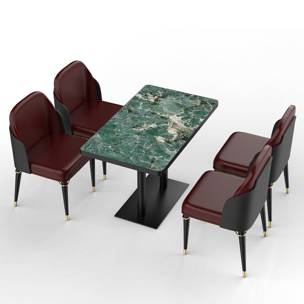 HUALIN Restaurant luxury sintered stone dining table with comfortable chairs, customizable material, color and size